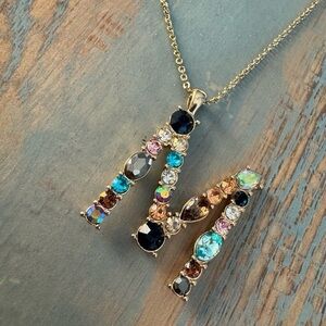 NWT bella • jack Initial Monogram “M” Multicolor Necklace
